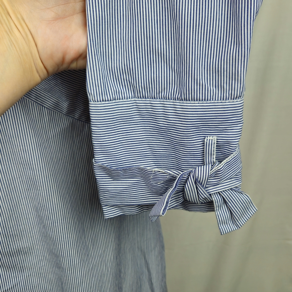 ECI New York Blue Dress Size 12 Blue & White‎ Striped Nautical Classic Preppy - Picture 4 of 9